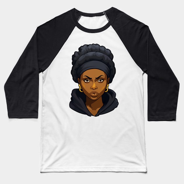 Angry Black Woman Baseball T-Shirt by JunkyDotCom